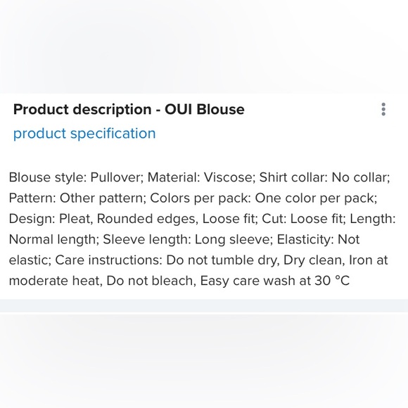 REDUCED!!Novelty prints, long sleeves blouse by “OUI” casual, work! Size 12 - Picture 12 of 17